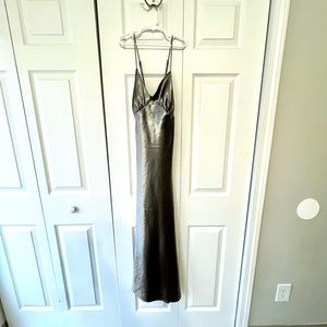Silver midi slip dress